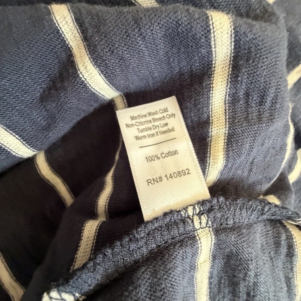 Marine Layer Sadie M Vintage Slub Maxi Dress Navy Stripe Coastal Nautical Beach - Picture 7 of 8